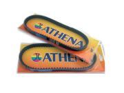 Black rubber transmission belt with ribbed texture, featuring the colorful "ATHENA" logo on an orange and yellow packaging.
