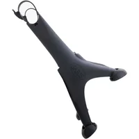 Black Saris Solo 1 bike boot rack with a sleek, triangular frame and padded feet for secure car attachment.