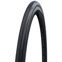 Black Schwalbe One 365 tubeless ready folding 700c tyre with smooth tread and sleek sidewall design.
