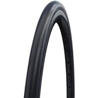 Black Schwalbe ONE 365 folding 28" tyre with smooth tread and RaceGuard protection for all-season performance.