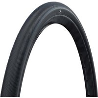 Black Schwalbe Pro One Allroad Evo V-Guard bike tyre with a smooth tread and tubeless ready design.