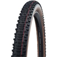 Black Schwalbe Racing Ralph Evo TLE tyre, 29 x 2.35, tan sidewalls, folding bead, aggressive tread pattern.