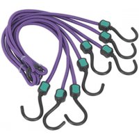 Purple Sealey BCS23 bungee cord set with multiple hooks and green accents, 1000mm length.