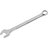 Silver Sealey CW27 combination spanner, 27mm, with open-end and ring-end, polished chrome finish.