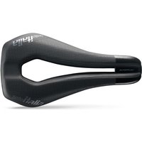 Black Selle Italia Watt T1316 Superflow Saddle with cut-out center and textured surface.