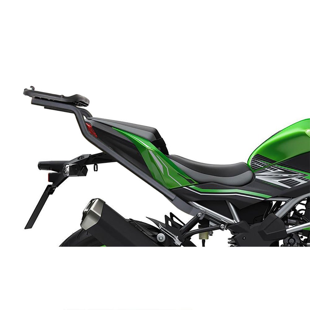 Top Master Topcase Fitting by Shad in black, designed for 90 cm size, features a sturdy mounting system and sleek lines, compatible with various motorcycle models.