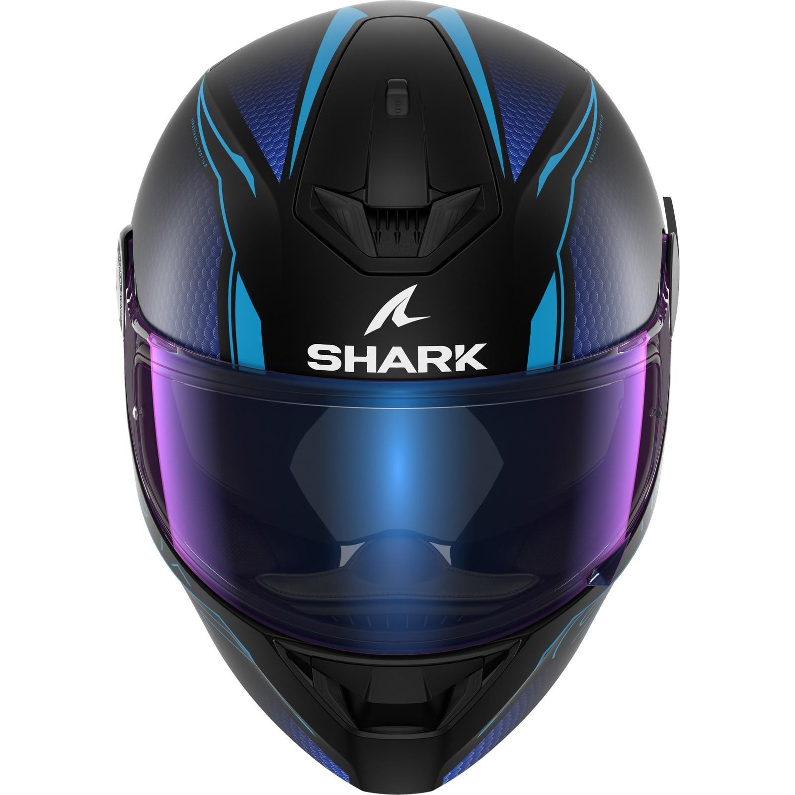 Shark D-Skwal 2 Cadium Motorcycle Helmet L Matt Black Blue (KBK) - image 2