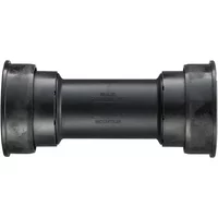 Black Shimano BB-MT800 Press Fit Bottom Bracket with cylindrical design and durable plastic cups.