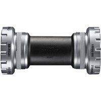 Shimano BB-RS501 Bottom Bracket Cups, silver with black center tube, threaded design, engraved model details.