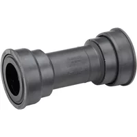 Black Shimano BB71 Road PressFit Bottom Bracket with cylindrical body and flared ends.