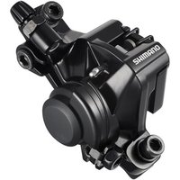Black Shimano BR-M375 disc brake caliper featuring a compact design and visible mounting points.