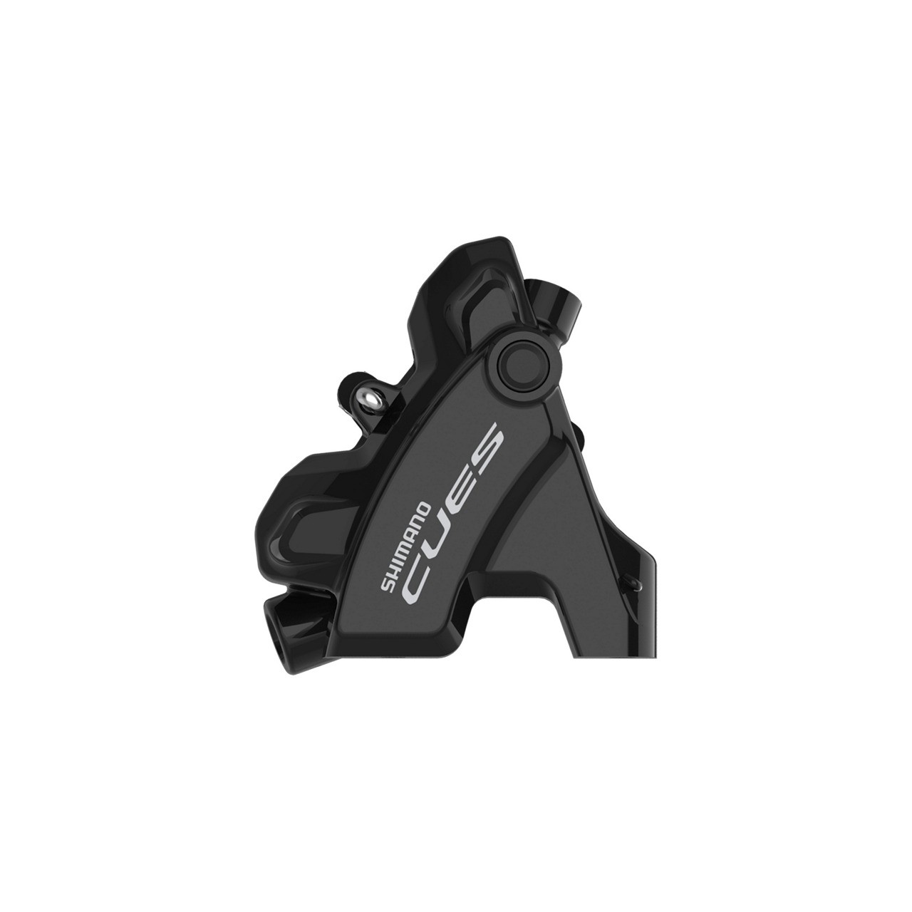 Shimano BR-U6030 CUES rear flat mount brake caliper in sleek black finish, featuring a modern design and the "CUES" logo prominently displayed.