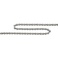 Shimano CN-4601 Tiagra 10-speed chain, silver, 116 links, with smooth, interlocking plates and pins.