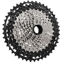 Shimano CS-M9100 XTR 12-speed cassette with black and silver sprockets, featuring a 10-51T gear range.