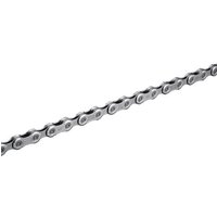 Shimano Deore M6100 12-speed chain with 126 silver links, featuring a smooth, durable design for bicycles.