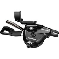 Black Shimano Deore XT M8000 11-speed right-hand shift lever with I-Spec-II mount and ergonomic design.