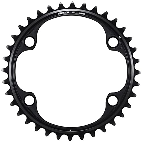 Shimano FC-R9200 Dura Ace 12-speed inner chainring in black, featuring 36 teeth, multiple bolt holes, and precision-engineered design for optimal performance.