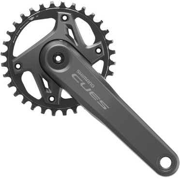 Shimano FC-U6000 CUES chainset in matte black, featuring a 175mm crank arm and a 32-tooth chainring, designed for 9/10/11 speed compatibility.
