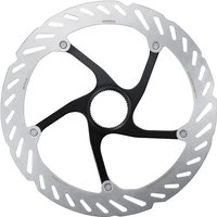 Shimano RT-CL700 Ice Tech Rotor, 203mm, silver disc with black spokes and external lockring.
