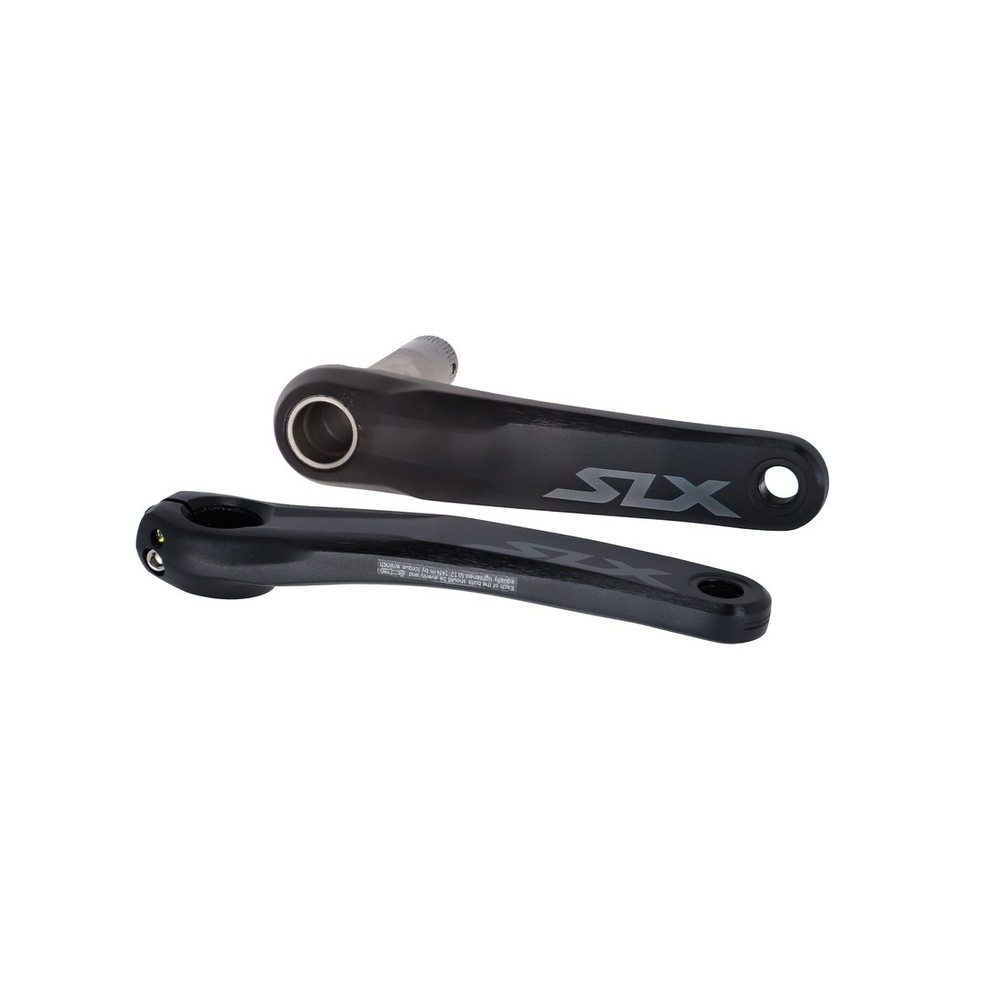 Shimano SLX M7100 12-speed single crankset in matte black, featuring a sleek design, 170mm length, and prominent SLX branding on the crank arms.