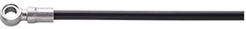 Black cuttable disc brake hose with a shiny silver metal connector, designed for Shimano XTR/XT/SLX models, showcasing a durable construction for optimal performance.