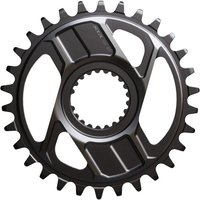 Black Shimano SM-CRM96 XTR 30T chainring with a sleek design and alternating narrow-wide teeth pattern.
