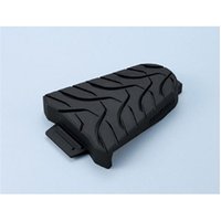 Black Shimano SPD-SL Cleat Cover with textured tread pattern and rectangular attachment tab.