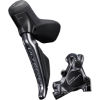Shimano ST-R8170 Ultegra Di2 STI hydraulic disc brake in black and silver, featuring a sleek ergonomic design for rear shifting and front braking, with a flat mount style.