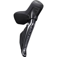 Black Shimano Ultegra Di2 STI lever with ergonomic grip, sleek design, and "Ultegra" branding on the side.