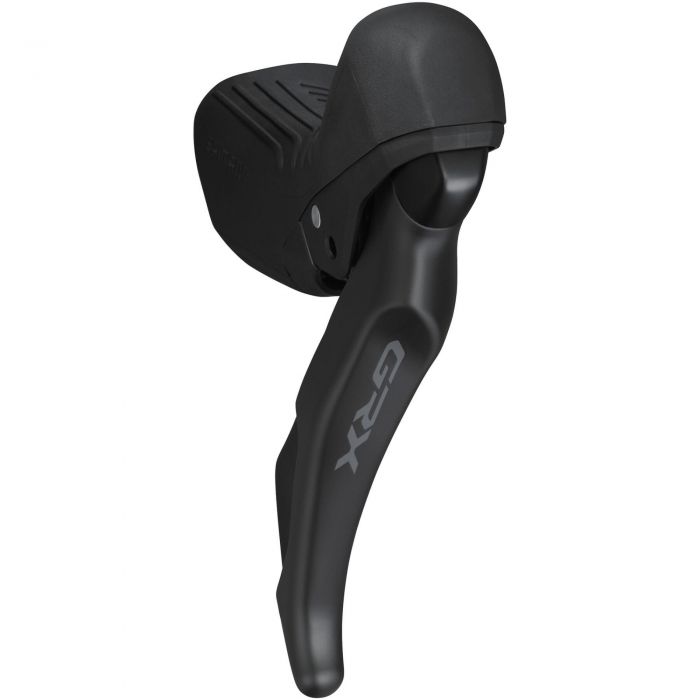 Black Shimano ST-RX610 GRX hydraulic STI lever featuring a sleek design, ergonomic shape, and integrated shift and brake functions for 12-speed systems.