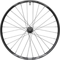 Shimano XTR M9220 29" rear wheel, black spokes, silver hub, sleek design for mountain biking.