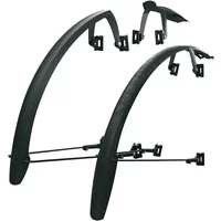 Black SKS Speedrocker mudguard set with adjustable mounts and sleek curved design for bicycles.