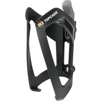 Black SKS TopCage bottle cage with sleek design, side entry, and orange logo on the top.
