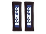 Black aluminum side mount kit featuring the Sparco logo in white and blue, designed for secure seat installation in racing vehicles.