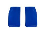 Blue mud flap pair made of durable plastic, featuring a sleek design with rounded edges, ideal for automotive use.