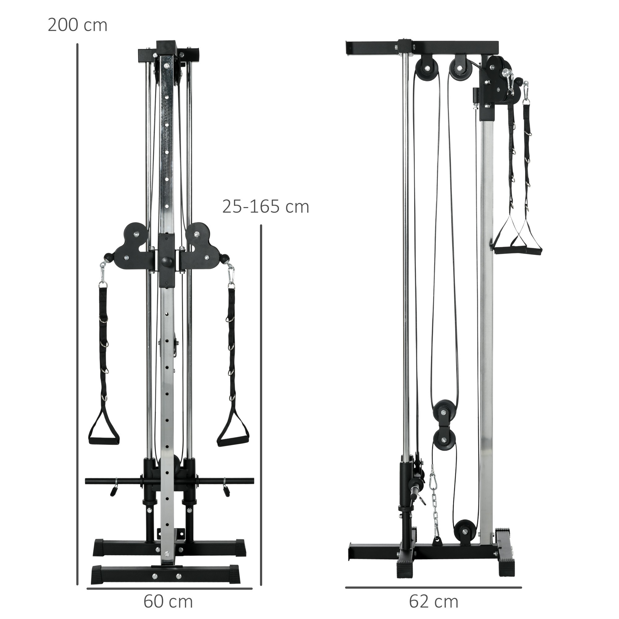 SPORTNOW Wall Mount Cable Machine, 15 Positions Adjustable Cable Crossover Machine Dual Pulley System for Home Gym - image 3