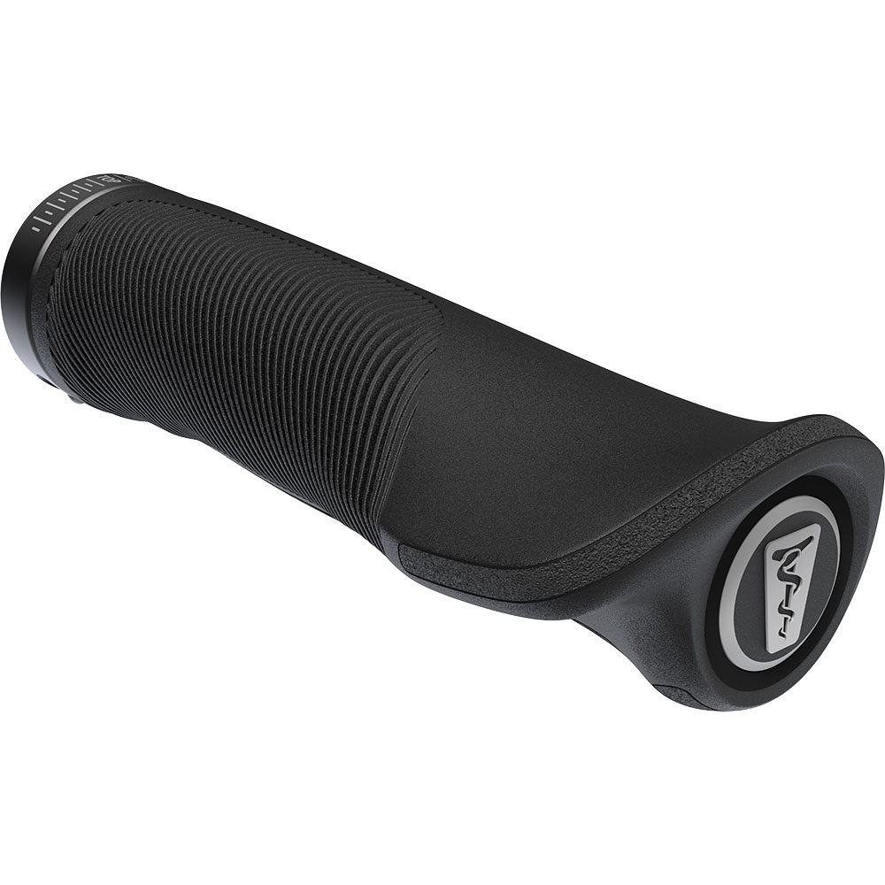 Black SQlab 710 2.0 grips in large size feature a textured surface for enhanced grip, ergonomic design for comfort, and a rubberized material for durability.