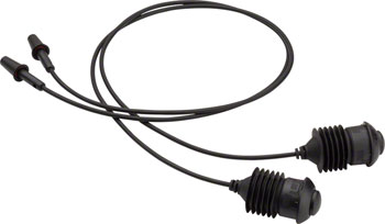 Black SRAM Clics for ETap, featuring two connectors with rubberized grips, connected by a flexible cable, designed for bicycle electronic shifting systems.