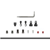 SRAM hydraulic hose kit with black hose, fittings, and connectors, including compression nuts and red caps, 2000mm length.