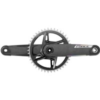 Black SRAM Force 1x E1 XPLR DUB Wide Crankset with 42T chainring, sleek design, no bottom bracket included.