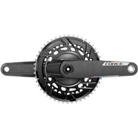 Black SRAM Force AXS crankset with dual chainrings, 172.5mm arms, and 46/33T teeth configuration.