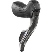 Black SRAM Force AXS E1 brake lever with textured grip and sleek carbon fiber finish.