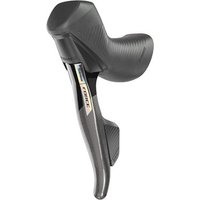 Black SRAM Force D2 hydraulic disc brake lever with ergonomic grip and carbon texture detailing.