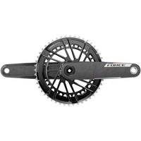 Black SRAM Force E1 DUB crankset, 170mm arms, 48/35T chainrings, sleek design with direct mount system.