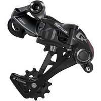 SRAM GX 1x11-speed long cage derailleur, black with silver accents, featuring X-Actuation technology and large jockey wheels.