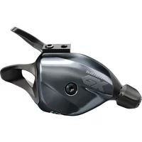 Black SRAM GX Eagle 12-speed rear shifter with discrete clamp, sleek design, and lunar finish.