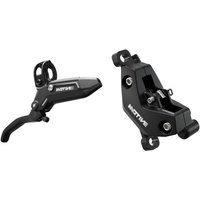 Black SRAM Motive Bronze rear disc brake with sleek lever and caliper design, featuring white branding.