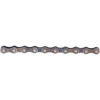 SRAM PC1 1/8 1spd nickel chain, 114 links, silver finish with circular link design.