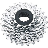 Silver SRAM PG950 9-speed cassette with black central hub and multiple gear rings.