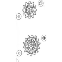 SRAM Rear Derailleur Pulley Kit with two black toothed pulleys and small circular components.